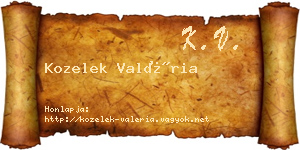 Kozelek Valéria névjegykártya